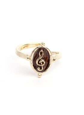 高音谱号复古风乐谱音乐指环高级感气质轻奢小众开口可调节戒指