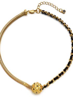 法式复古金球项链高级感小众独特设计百搭气质古典优雅锁骨链女