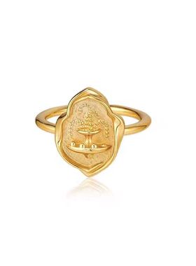 喷泉花园复古浮雕开口戒指浪漫花园轻奢高级感气质百搭时尚指环