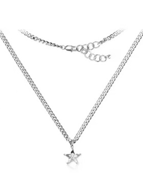 银色星星吊坠项链女高级感气质个性小众精致优雅时尚百搭锁骨链