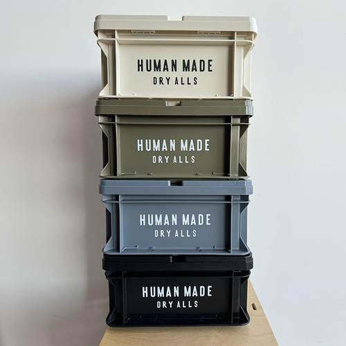 HUMAN MADE工业风户外家用办公桌面整理加厚塑料带盖收纳盒储物箱