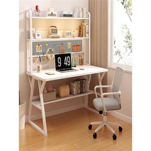 电脑桌卧室家庭桌书架综合桌出租屋简单桌面办公室桌女孩卧室