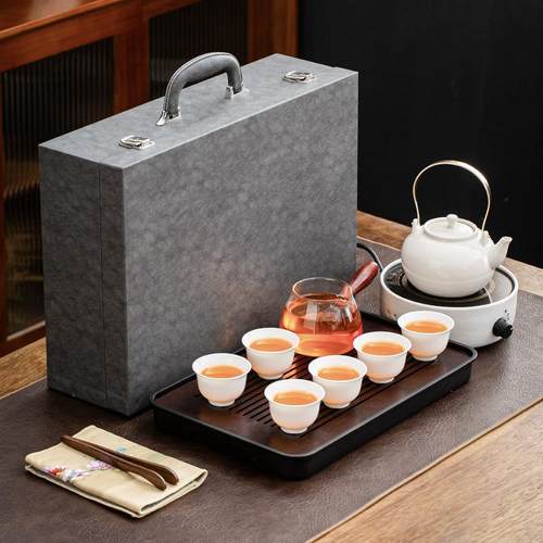 茶具套装陶瓷养生煮茶壶茶杯电陶炉煮茶器礼盒装商务礼品定制LOGO