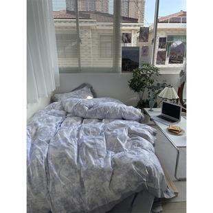 夏季 天 水洗冰丝四件套大气彷天丝床单被套床上用品 灰色 梨梦