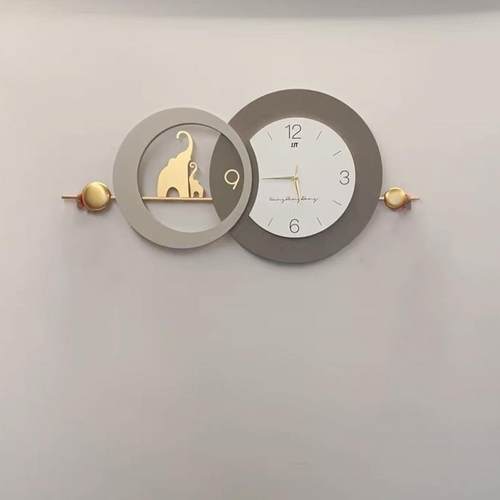 创意高端大气静音钟表 现代简约轻奢艺术时钟 客厅背景装饰挂钟