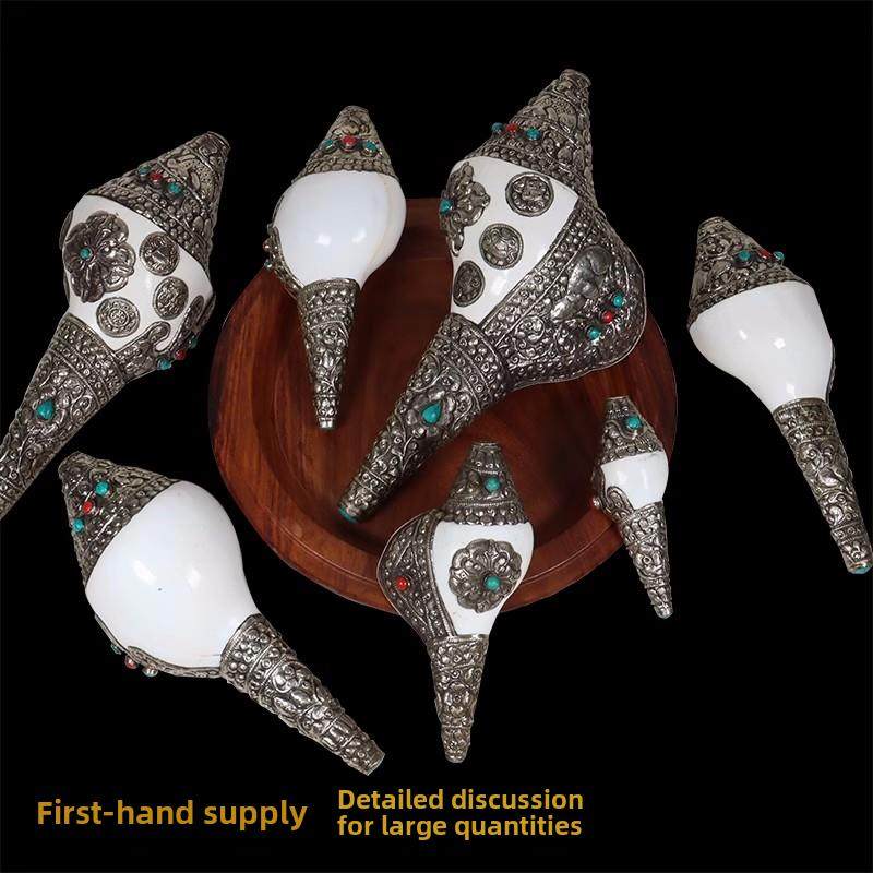 尼泊尔天然手工包铜雕花海螺左旋右旋纯铜海螺家居装饰摆件可吹响,家居饰品,装饰摆件,淘宝优惠券,粉丝福利购,淘宝优惠卷