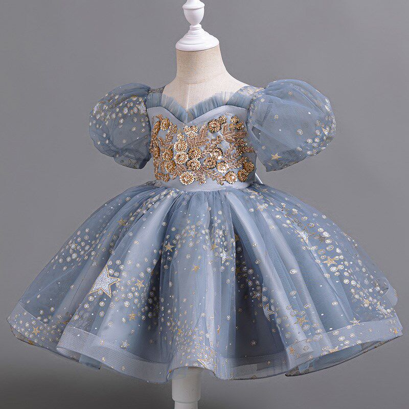 儿童合唱表演服幼儿园主持人礼服女童公主裙六一小学生舞蹈演出服