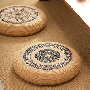 新品 冬季 棉绳蒲团坐垫家用地上客厅榻榻米垫子加厚飘窗圆形坐墩子