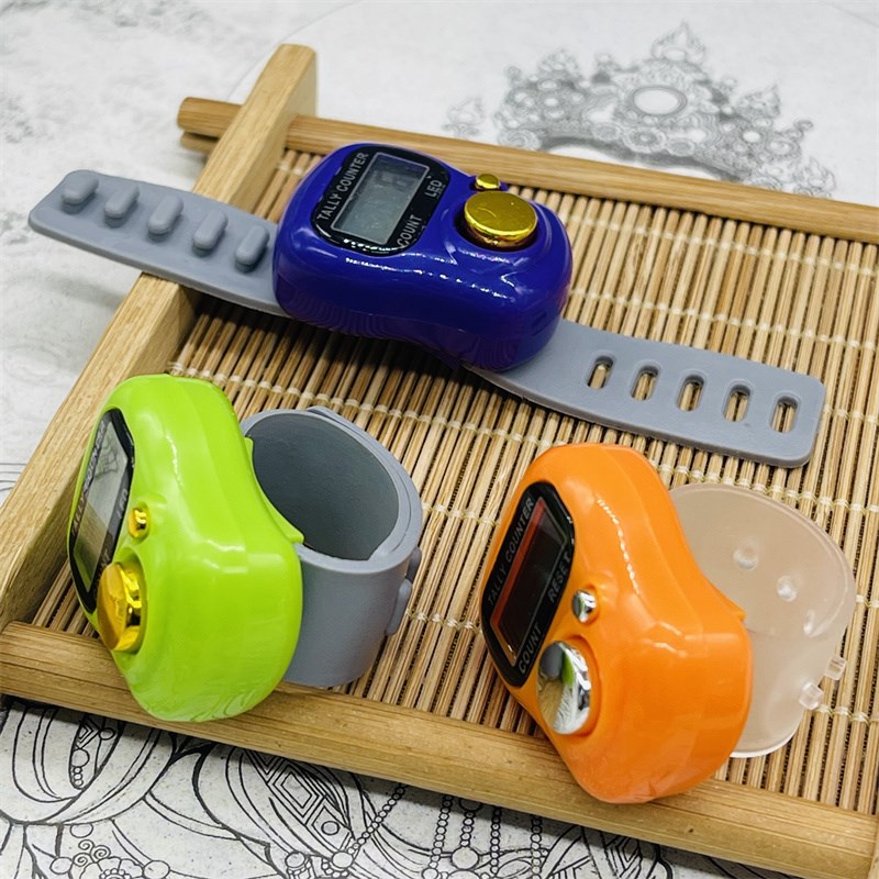 电子计数器手指环10个一份手按读数数显大屏显示点数器迷你戒指