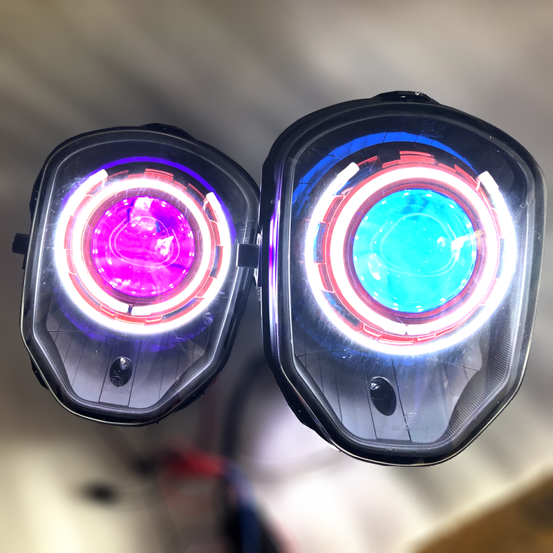 小猴子m3大灯总成激光LED透镜大公仔M5车灯双光天使恶魔APP眼海5