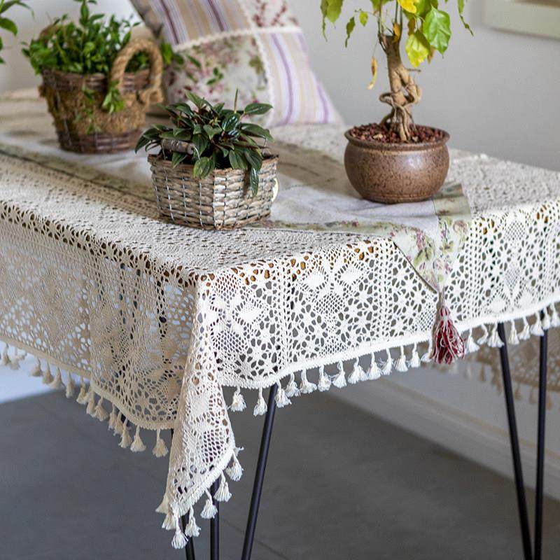 复古镂空蕾丝钩针桌布ins田园居家餐桌布艺圆桌长方形定制拍照布,居家布艺,桌布,淘宝优惠券,粉丝福利购,淘宝优惠卷