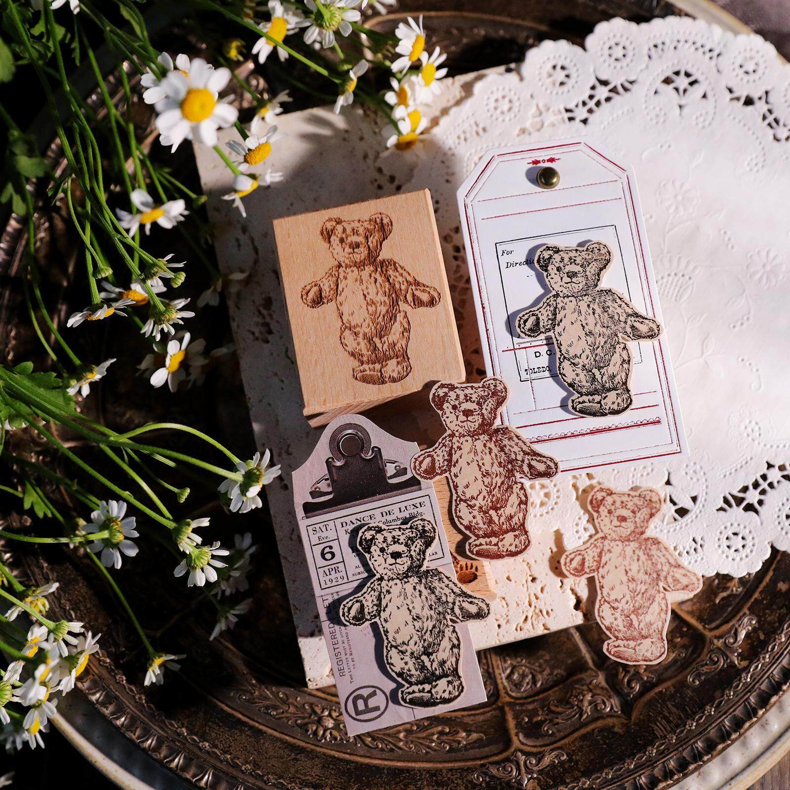 兔子家手账盐系百搭轻复古欧美风【古董童话世界】榉木制印章