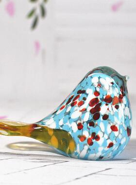 创意琉璃小摆件可爱动物装饰品玻璃小鸟生日礼物结婚礼品桌面镇纸