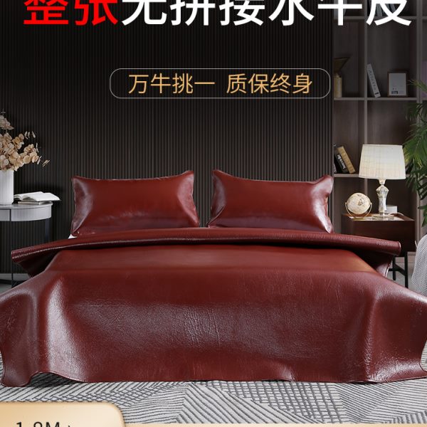 整张头层牛皮席无拼接1.8m床单人真皮软席学生儿童席子夏牛皮凉席