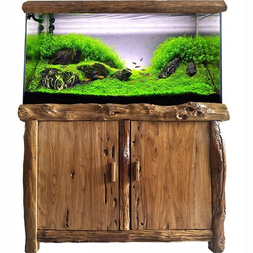实木原木生态水陆雨林草缸龙珊瑚缸海水鱼缸底柜底架水族箱定制做