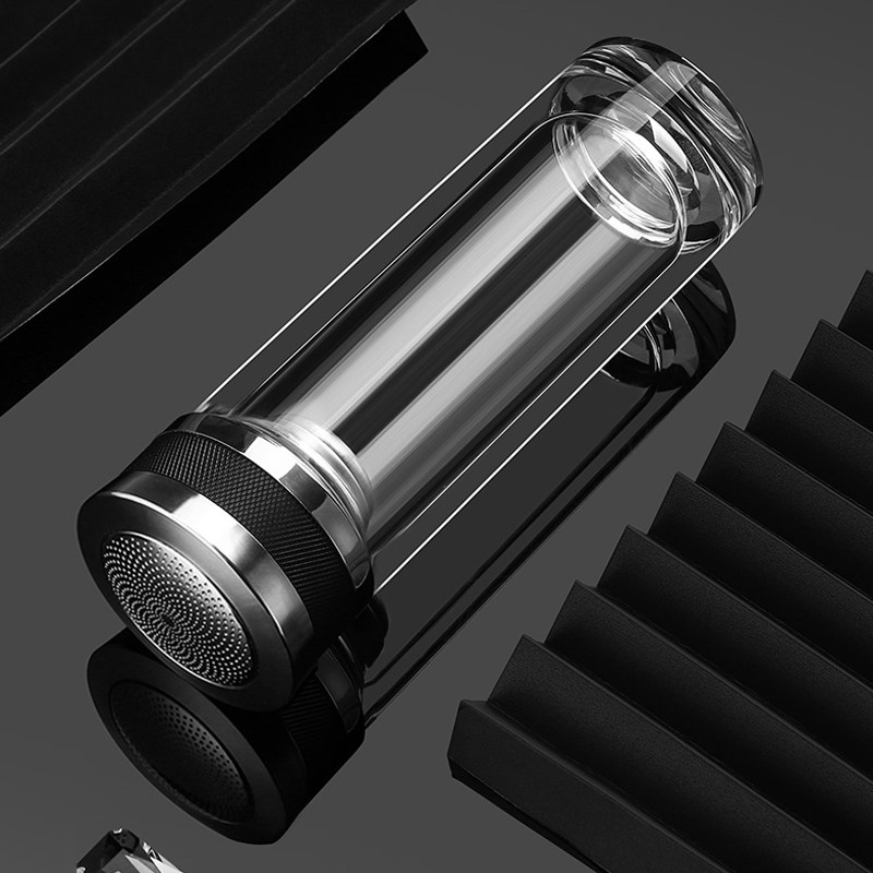 全钢盖双层玻璃杯男女泡茶办公便携加厚防摔水杯隔热防烫车载杯子,餐饮具,玻璃杯,淘宝优惠券,粉丝福利购,淘宝优惠卷