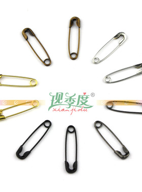 现货铜质金色小别针吊牌q绳吊粒保险扣针胸针钩针服装标签配件172