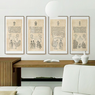 黄庭内景经五脏六腑图中医馆门诊大堂装饰画养生美容院过道挂画竖