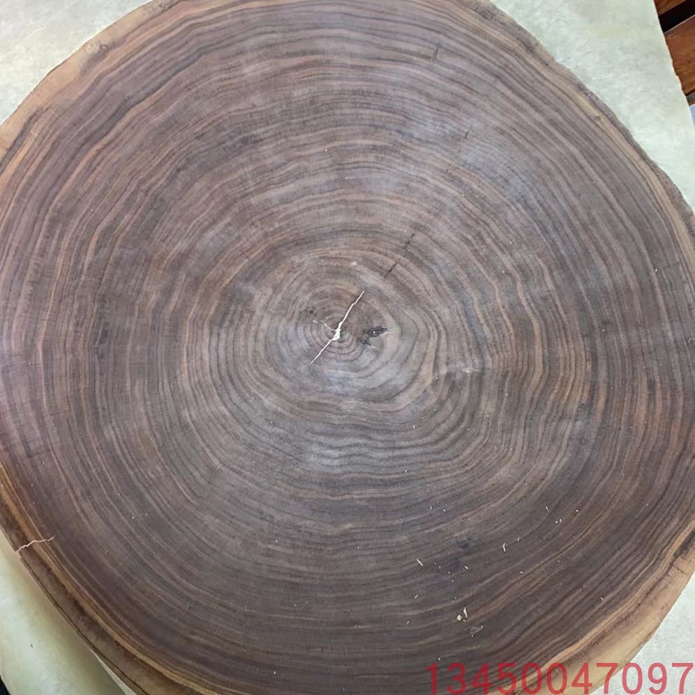 天然实木黑胡桃年轮木皮白橡端头切面树心无纺布 宽手工贴木皮0.3