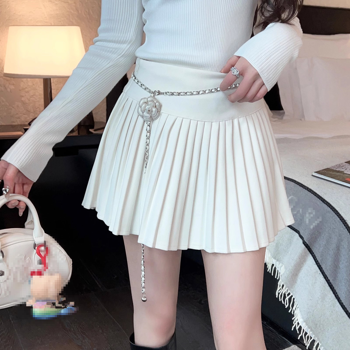 张元英转圈张远英张员瑛张圆英同款衣服百褶裙气质转裙子舞半身裙