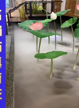 仿真荷花高品质仿真荷叶荷花花草莲花假花鱼池高档逼真装饰品摆件