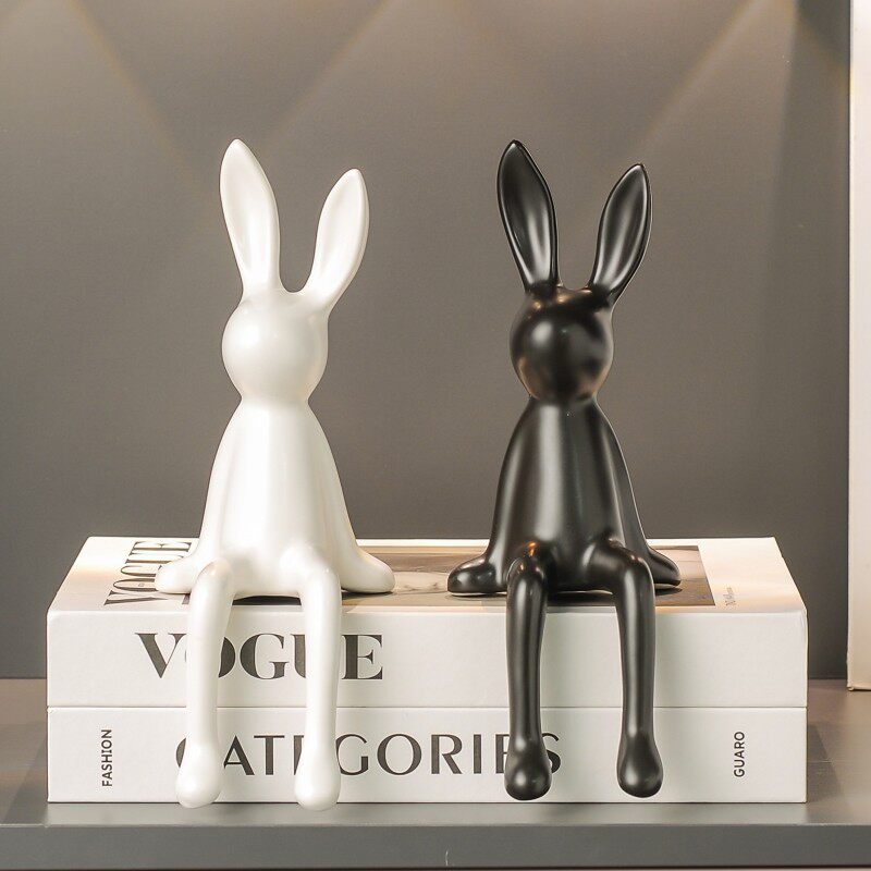 轻奢电视柜台面摆件酒柜高档情绪稳定神器客厅坐姿兔装饰品高厂家