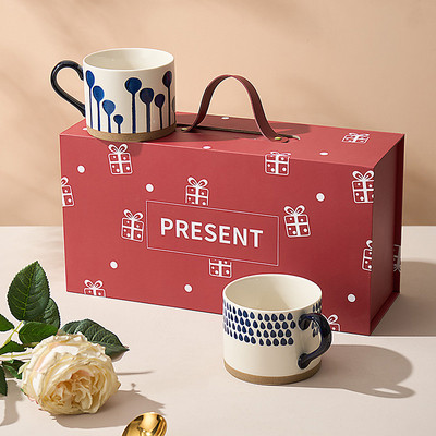 马克杯礼盒装套装乔迁送礼结婚礼物情侣对杯陶瓷喝水杯子高档一对