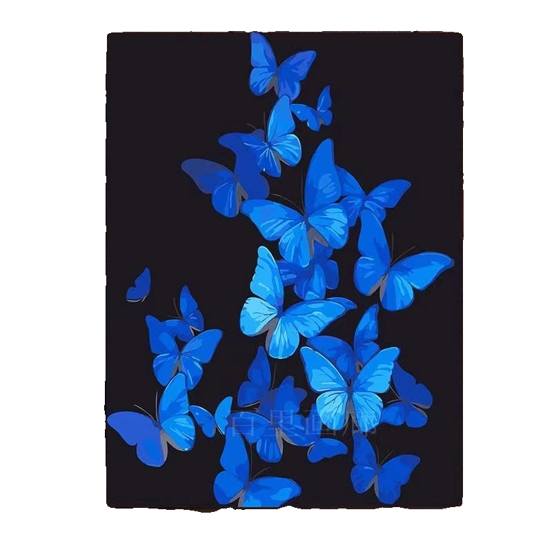 蝴蝶数字油画diy填色唯美浪漫房间客厅装饰画手工涂色油彩丙烯画图片