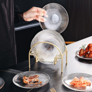 高级感吐骨碟家用玻璃轻奢水果零食吐骨头餐桌垃圾盘蘸料小吃碟子