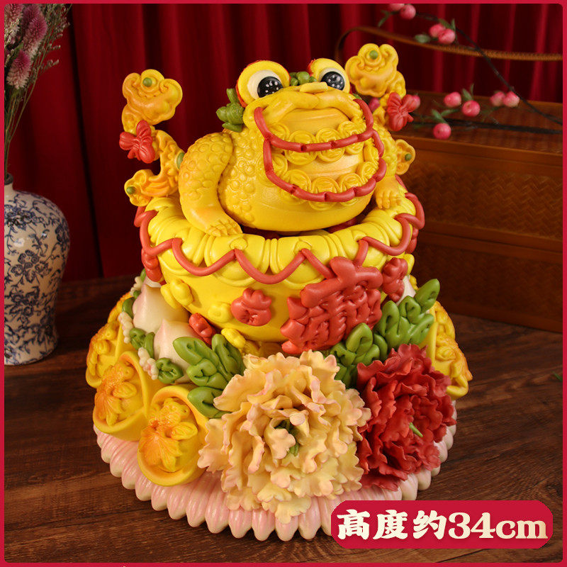 盖盖有口福非遗手工胶东花饽饽开业馒头乔迁吉日搬家金蟾花饽饽
