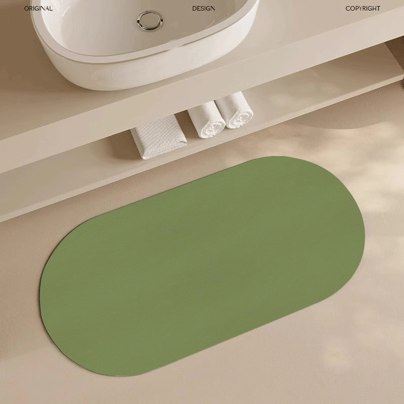 纯色简约硅藻泥地垫家用卫生间U型马桶吸水防滑脚垫浴室速干门垫