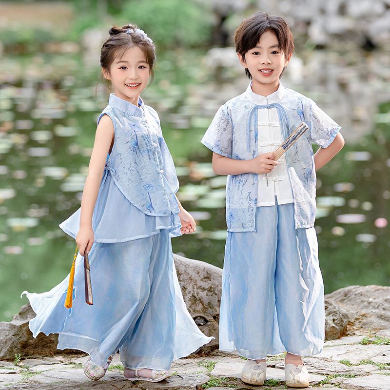 端午节演出服套装聚会道具儿童汉服cosplay服装合唱唐装新中式