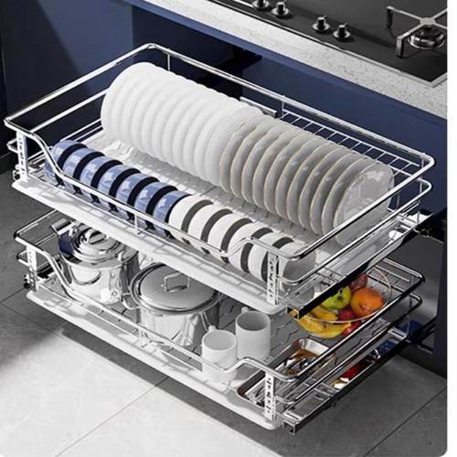 浅拉篮400内深烟道370橱柜碗篮550柜体650抽屉式850碗碟拉篮800柜