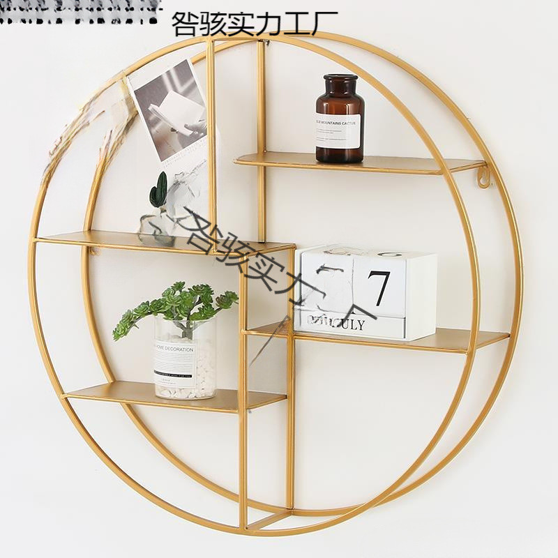 北欧网红墙上壁挂式美发店挂墙产品柜置物架产品酒架收纳整理架