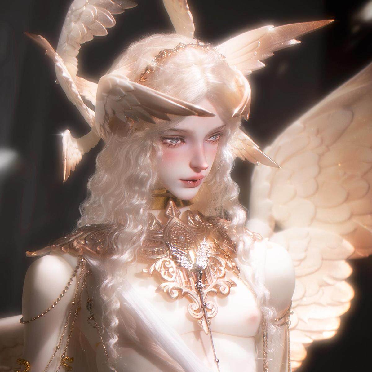 DollZone羽光天使3分73叔体BJD娃娃73cm全套裸娃DZ官方原创新品图片