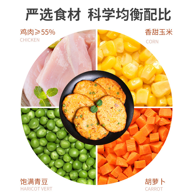 博远蔬菜鸡肉饼汉堡肉饼鸡肉鸡排营养早餐饼3分钟速食半成品20片