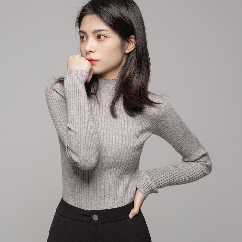 半高领毛衣2022秋冬新款洋气女长袖套头打底内搭修紧身衫