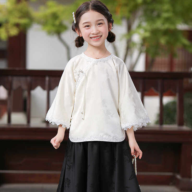 儿童倒大袖中国风白色内搭衬衣春夏款女孩,童装/婴儿装/亲子装,汉服,淘宝优惠券,粉丝福利购,淘宝优惠卷