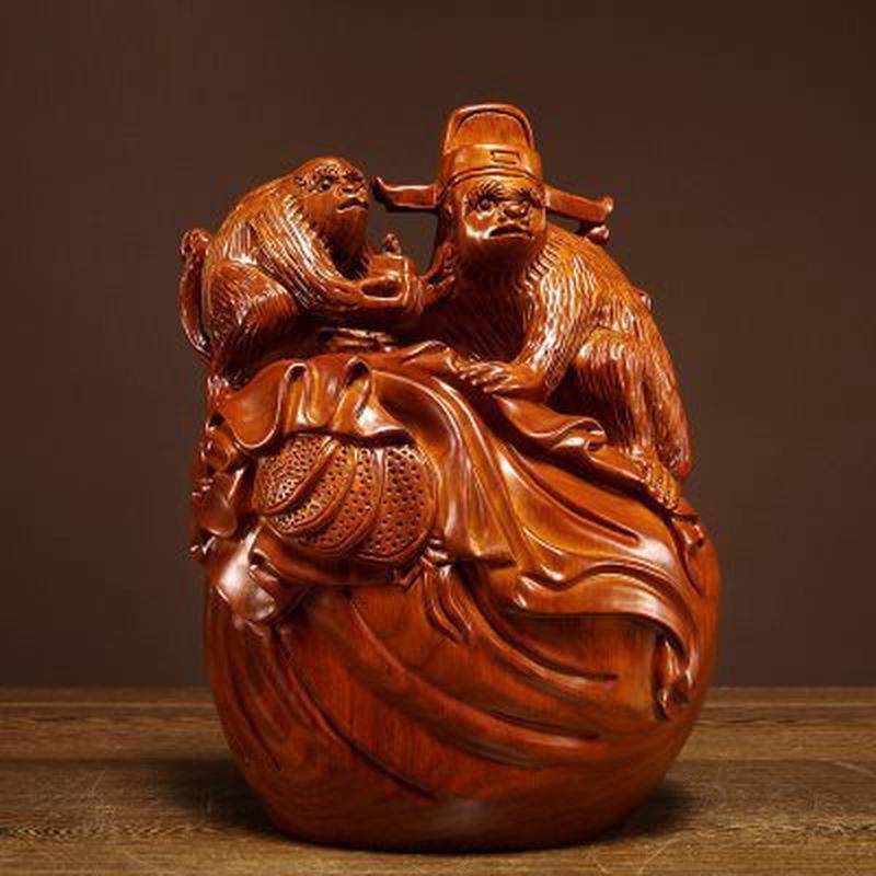 花梨木质代代封侯雕刻生肖猴子摆件家居客厅玄关办公室装饰工艺品,家居饰品,木雕,淘宝优惠券,粉丝福利购,淘宝优惠卷