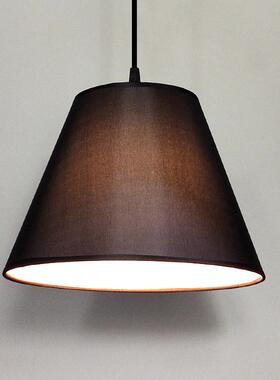 黑色吊灯布艺咖啡色米黄色深色灯罩单头三头餐厅E27家用工程装修