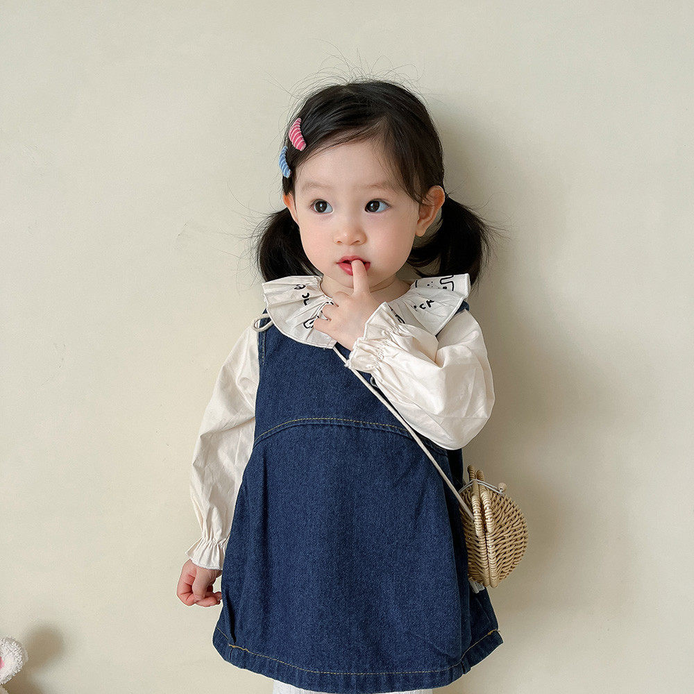 牛仔公主套装宝宝裙两件套婴幼儿超洋气外出服