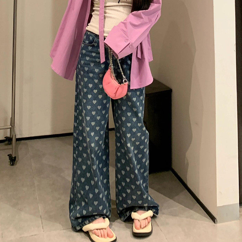 孕妇春夏2024新款爱心印花休闲宽松阔腿裤拖地长裤春秋,孕妇装/孕产妇用品/营养,孕妇休闲裤,淘宝优惠券,粉丝福利购,淘宝优惠卷