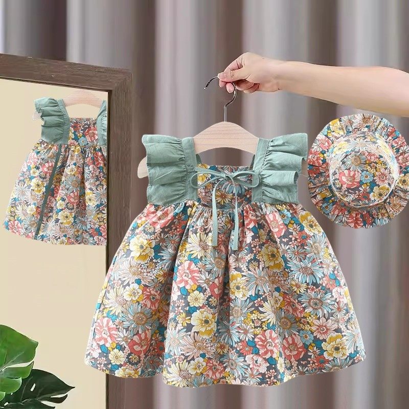 夏装2024新款小童洋气纯棉碎花裙一岁宝宝韩版潮,童装/婴儿装/亲子装,连衣裙,淘宝优惠券,粉丝福利购,淘宝优惠卷