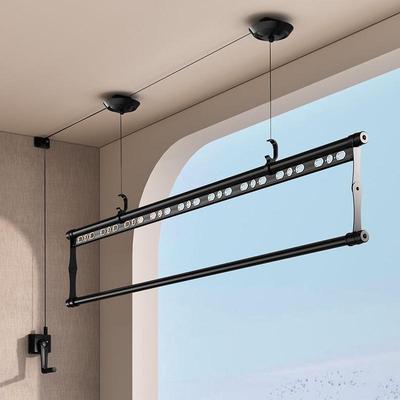 杆晾衣架升降手摇器排晾衣杆阳台顶装根式小晒衣架杠轩卢