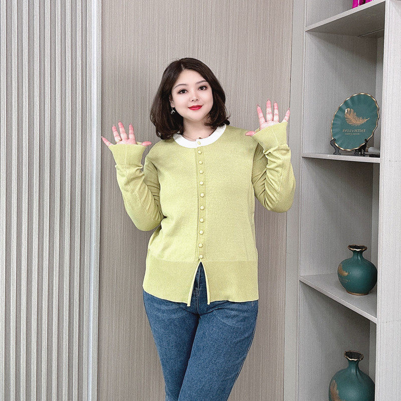 大码开衫女春秋新款胖mm宽松显瘦气质休闲百搭长袖毛衣女,女装/女士精品,大码内搭,淘宝优惠券,粉丝福利购,淘宝优惠卷