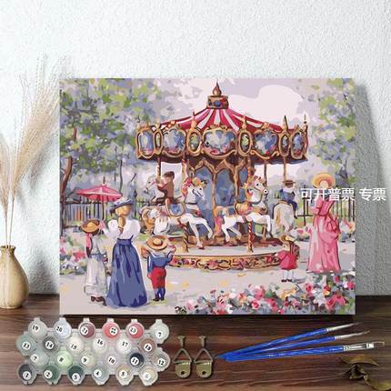 diy数字油画家居客厅装饰画速卖通无框-jy049