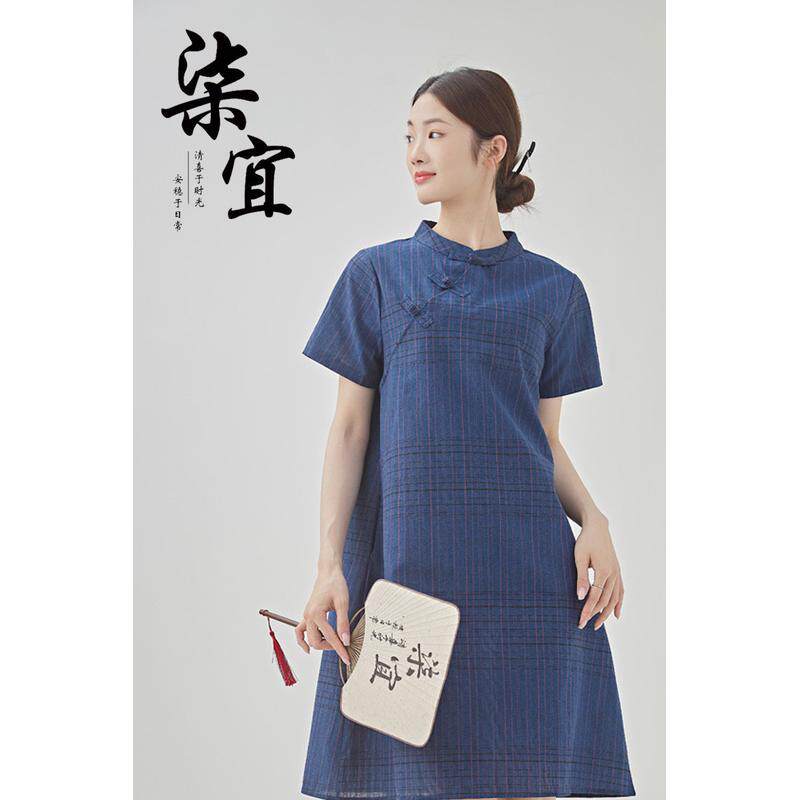 柒宜大码改良日常夏季宽松显瘦国风胖mm新中式