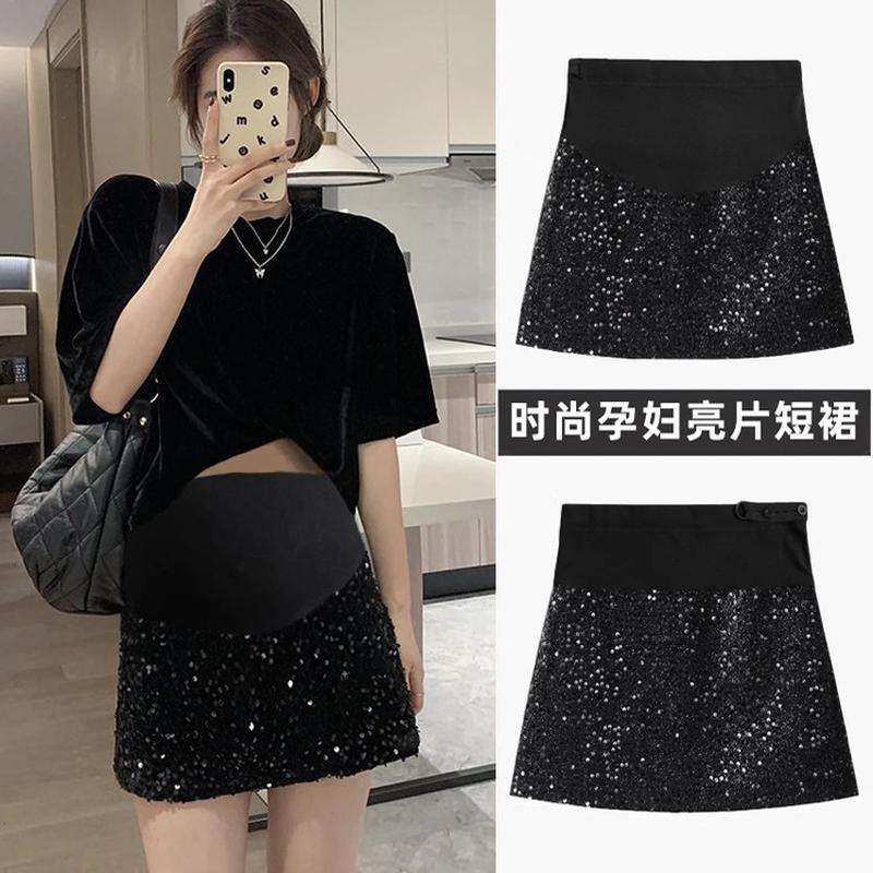 孕妇丝绒亮片秋冬外穿2025春秋新款显瘦A字包臀托,孕妇装/孕产妇用品/营养,半身裙,淘宝优惠券,粉丝福利购,淘宝优惠卷