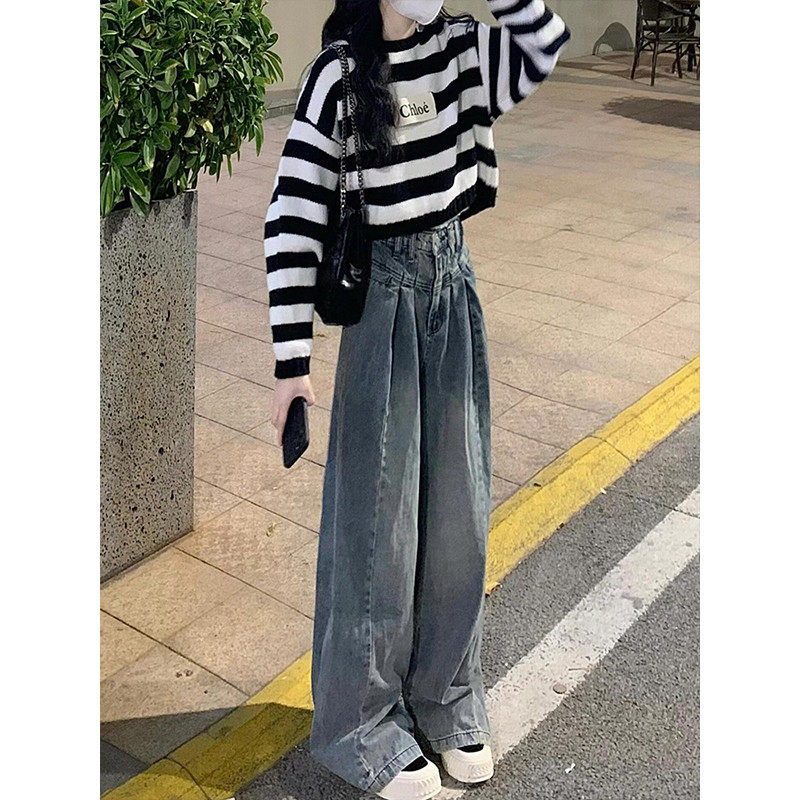 大码胖mm巨显瘦女设计感小众适梨型身材蓝灰色阔腿裤,女装/女士精品,大码裤装,淘宝优惠券,粉丝福利购,淘宝优惠卷