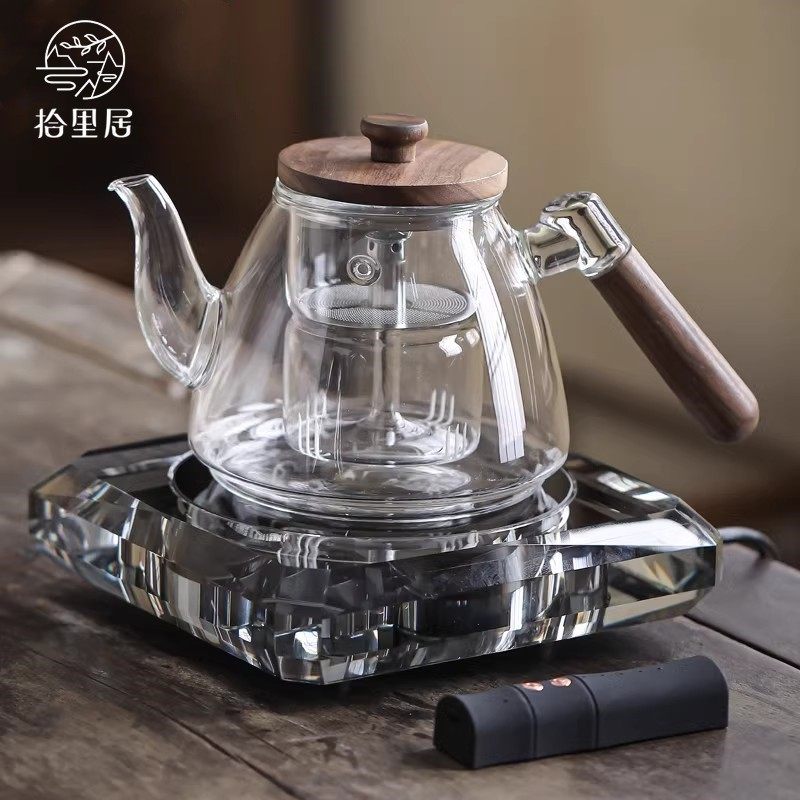 水晶煮茶器煮茶炉围炉煮茶家用电陶炉静音玻璃耐高温泡茶壶